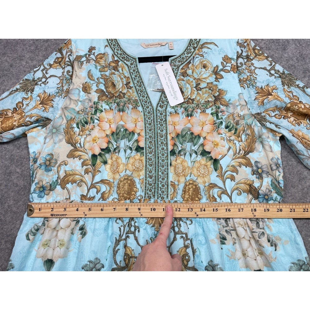Soft Surroundings Baroque Maxi Dress Blue XL New - Picture 9 of 16